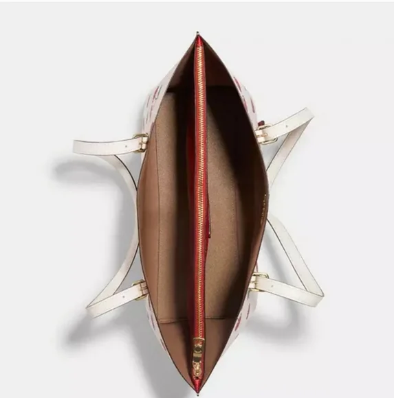 NWT Coach Multi Mollie Tote With Heart Cherry Print - Picture 4 of 9